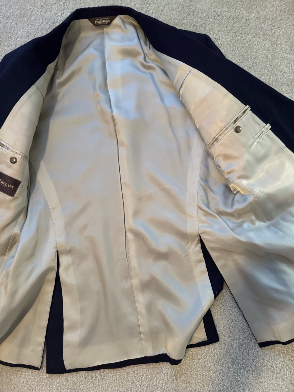 Paul Stuart Men's Navy Sport Coat Blazer - Picture 4 of 6